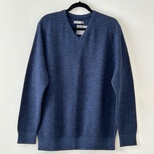 Denver Hayes 100% Cotton Blue V-Neck Sweater